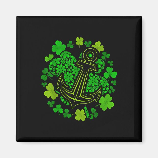St Patricks Day Four Leaf Clover - Lucky Cruise Bo Magnet (Front)
