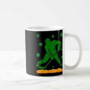 St Patricks Day Four Leaf Clover - Lucky Hockey Go Coffee Mug