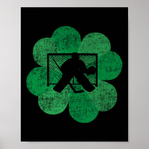 St Patricks Day Four Leaf Clover - Lucky Hockey Go Poster