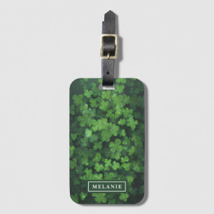 St. Patrick's Day Four-Leaf Clover Personalized Luggage Tag