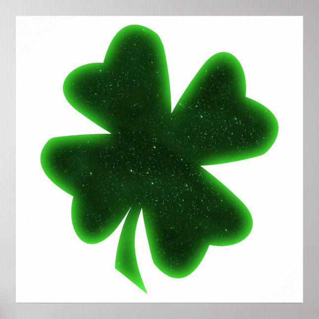 St. Patrick's Day Four Leaf Clover Poster (Front)