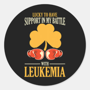 St Patricks Day Four Leaf Clover Raise Leukaemia A Classic Round Sticker