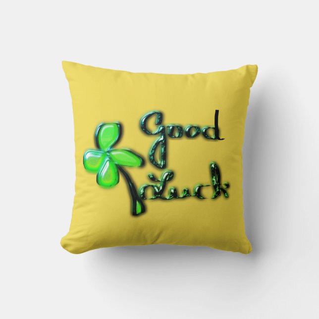 St. Patrick's Day  ‎Four-leaf clover Throw Pillow (Front)