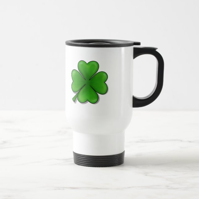 St. Patrick's Day, Four Leaf Clover Travel Mug (Right)