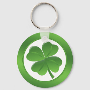 St.Patrick's Day, four leaves shamrock Keychain