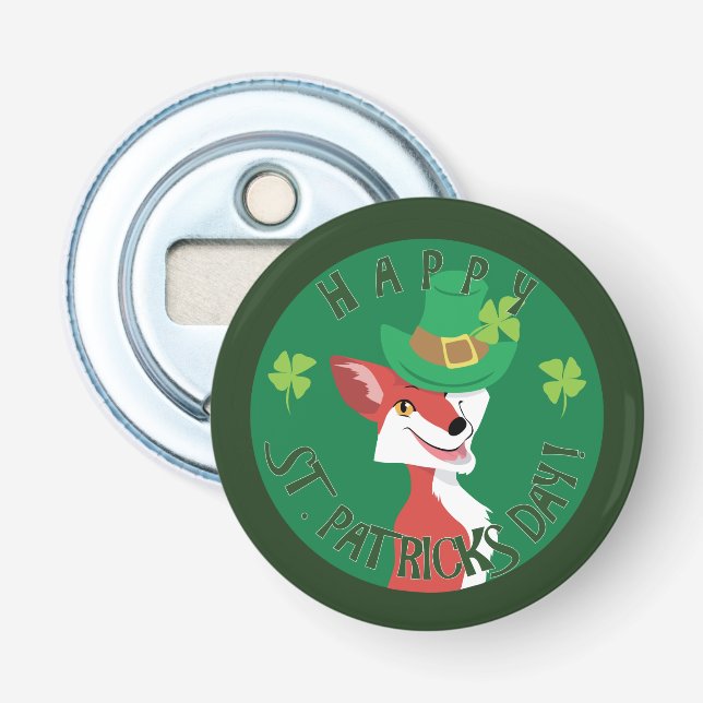 St. Patrick's Day Fox Bottle Opener (Front)