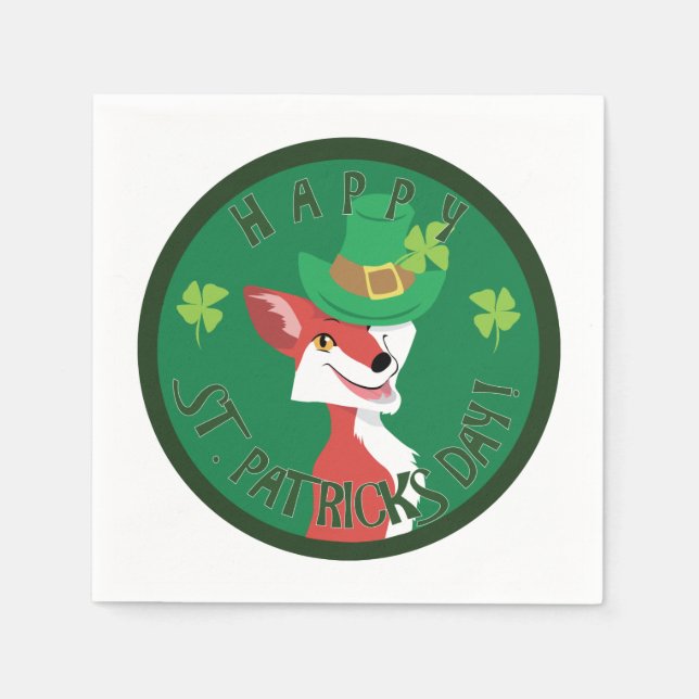 St. Patrick's Day Fox Napkin (Front)