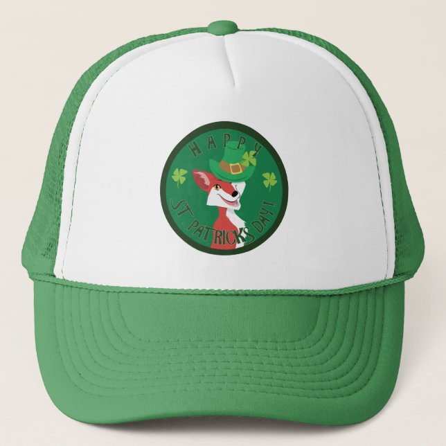 St. Patrick's Day Fox Trucker Hat (Front)