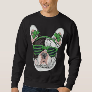 St Patrick's Day French Bulldog Sunglasses Cute Ir Sweatshirt
