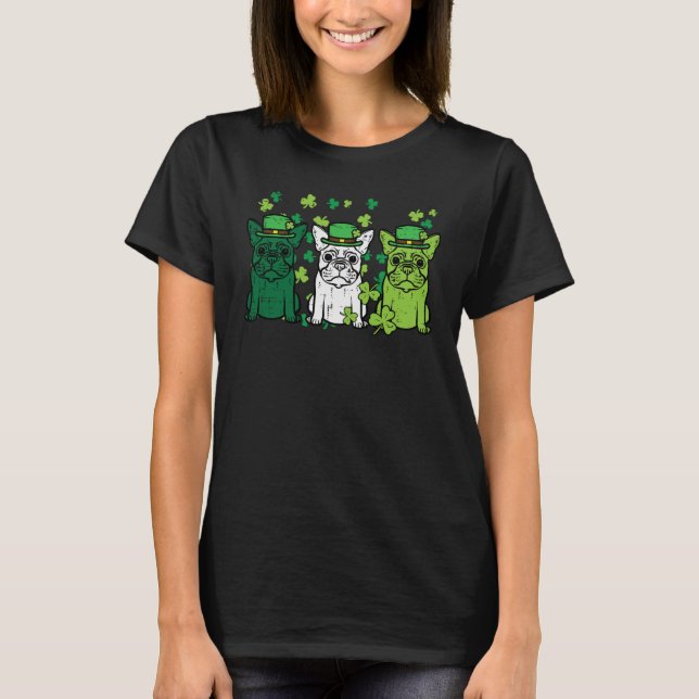 St Patricks Day French Bulldogs Dog Frenchie Men W T-Shirt (Front)