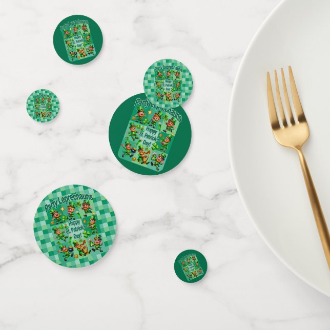 St. Patrick's Day Fun Adorable "Party Leprechauns" Confetti (Group)