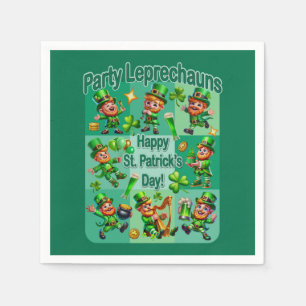 St. Patrick's Day Fun Adorable "Party Leprechauns" Napkin