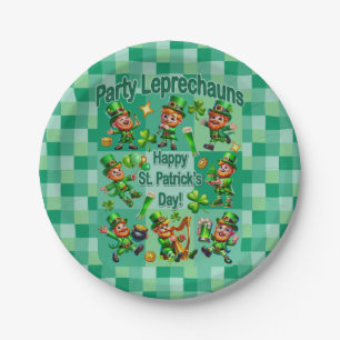 St. Patrick's Day Fun Adorable "Party Leprechauns" Paper Plate