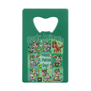 St. Patrick's Day Fun and Adorable "Party Animals" Credit Card Bottle Opener