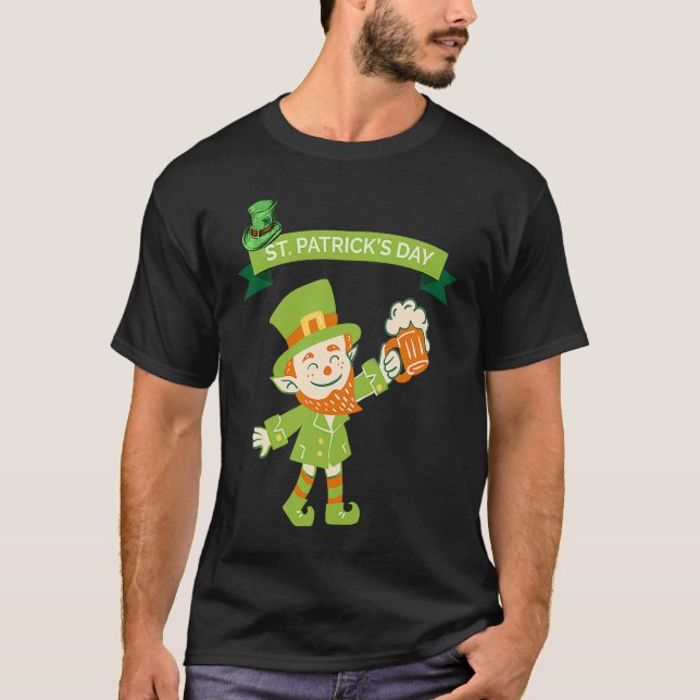 St Patrick's Day Fun Beer Drink Party Dublin Irlan T-Shirt (Front)