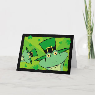 St. Patrick's Day Funny Frogs Greeting Card