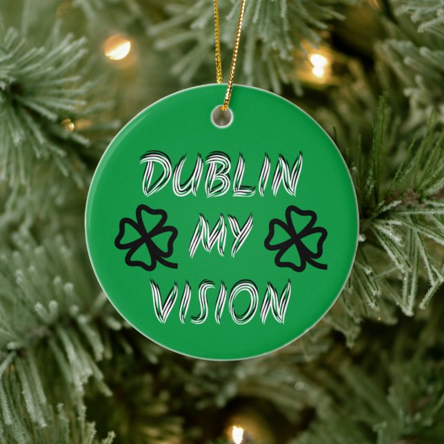 St. Patrick's Day Funny Humour Green Ceramic Ornament (Tree)