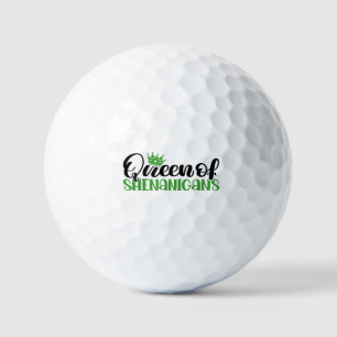 St Patricks Day Funny Irish Queen of Shenanigans Golf Balls