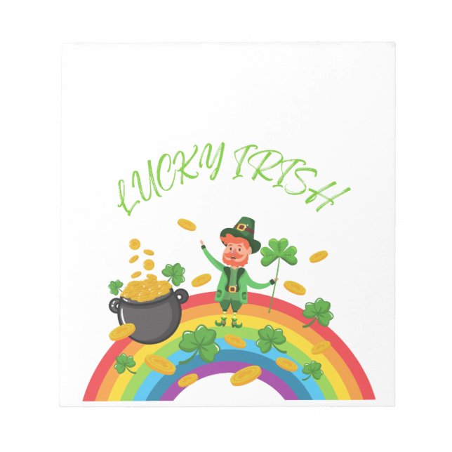 St. Patricks Day -Funny Lucky Irish Leprechaun     Notepad (Front)