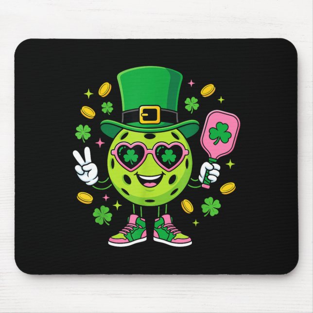 St patricks day funny lucky pickleball hat irish mouse pad (Front)