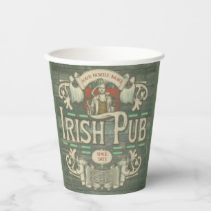 St Patrick's Day Funny Personalized Irish Pub Paper Cups