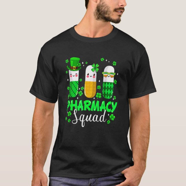 St Patrick's Day Funny Pharmacy Squad Leprechaun P T-Shirt (Front)