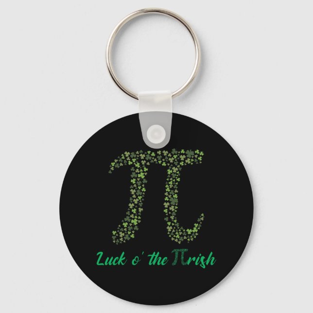 St Patricks Day Funny Pi Luck O' The Pi-rish Gifts Keychain (Front)
