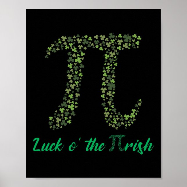 St Patricks Day Funny Pi Luck O' The Pi-rish Gifts Poster (Front)