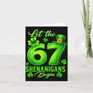 St patrick's day funny six seven meme 67 6 7 boys card