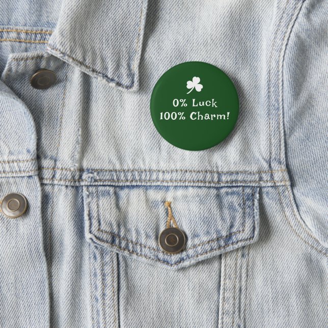 St. Patrick's day, funny text festive button (In Situ)