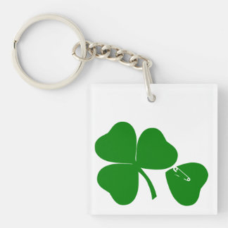 St Patrick's Day - Get Lucky 3+1 = 4 Monogram Keychain
