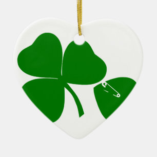 St Patrick's Day - Get Lucky 3 + 1 leaves = 4 Ceramic Ornament