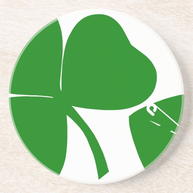 St Patrick's Day - Get Lucky 3 + 1 leaves = 4 Coaster (Front)