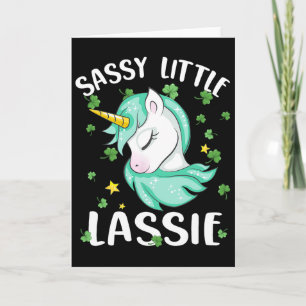 St Patricks Day Gift Funny Face Unicorn Sy Little  Card