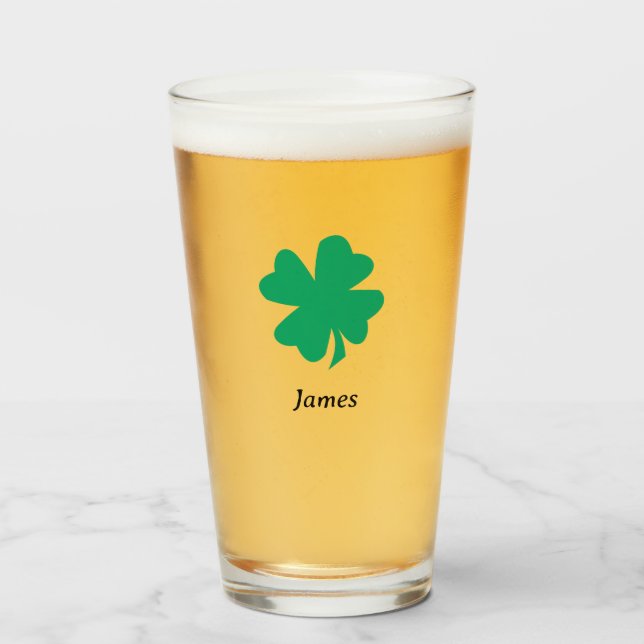 St Patrick's Day Gifts Favours Custom Name Monogra Glass (Front Filled)