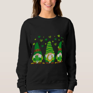 St. Patrick's Day Girl Gnomes With Bows and Clover Sweatshirt