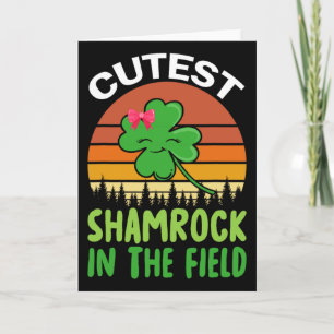 St Patricks Day Girls Toddler Cutest Shamrock In T Card