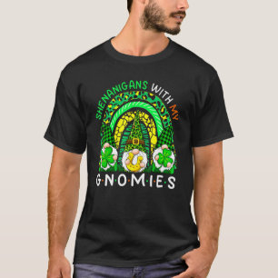 St Patricks Day Gnome Let Shenanigans Begin Shamro T-Shirt