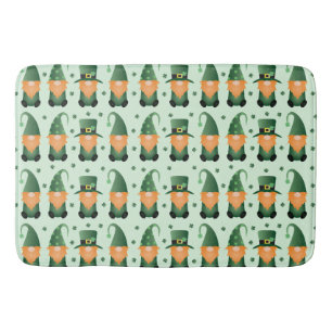 St Patricks Day Gnome Pattern Bath Mat