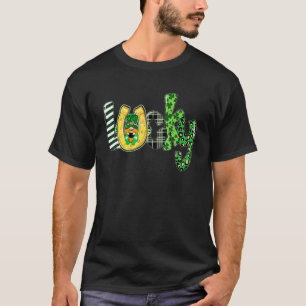 St. Patricks Day Gnome Shamrocks Horseshoe Irish L T-Shirt