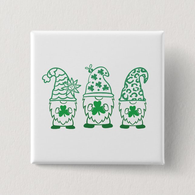St. Patrick's Day Gnomes-60682 2 Inch Square Button (Front)