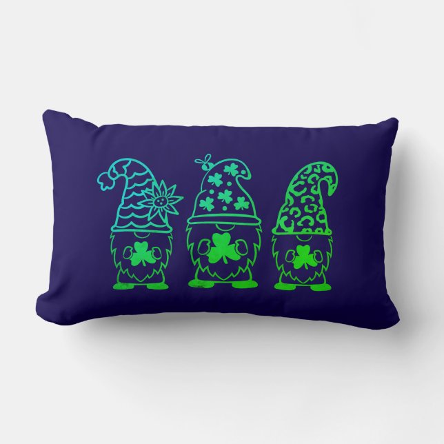 St. Patrick's Day Gnomes-60682 Lumbar Pillow (Front)