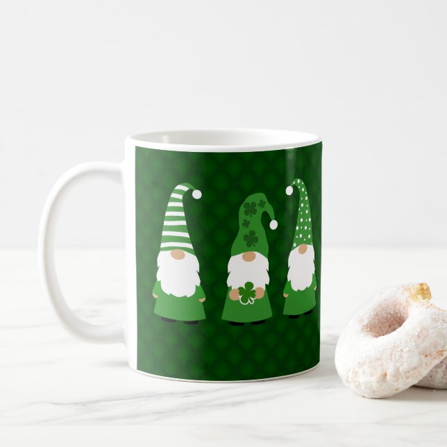 St Patricks Day Gnomes Coffee Mug (With Donut)