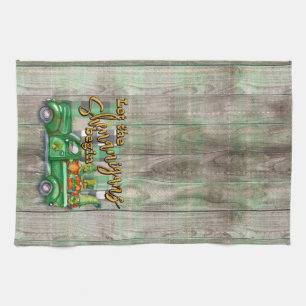 St. Patrick's Day Gnomes In Truck Shenanigans Kitchen Towel