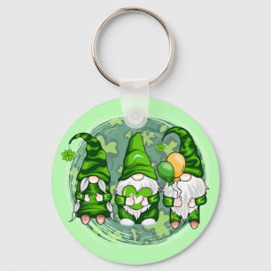 St. Patrick's Day Gnomes Shamrock Gnomes-54989 Keychain