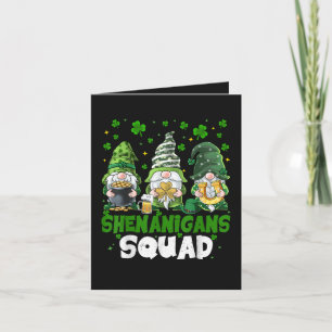 St Patricks Day Gnomes Shenanigans Squad Saint  Holiday Card