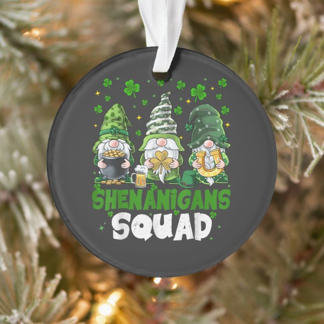 St Patricks Day Gnomes Shenanigans Squad Saint  Ornament (Tree)