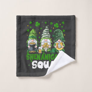 St Patricks Day Gnomes Shenanigans Squad Saint Wash Cloth