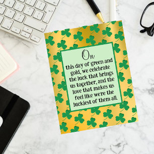 St. Patrick's Day Gold and Green Postcard