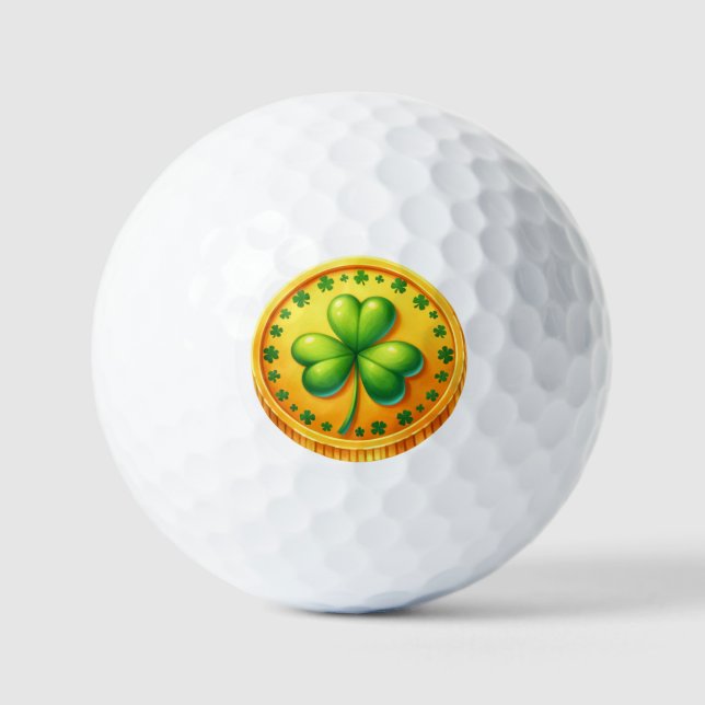 St Patrick's Day - Gold Coin Golf Balls (Front)